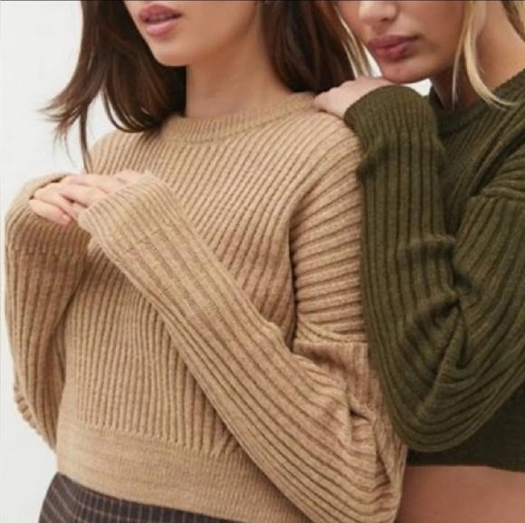 Urban Outfitters Sweaters - Urban Outfitters Cropped Ribbed Sleeve Chunky Sweater Medium Faded Purple
